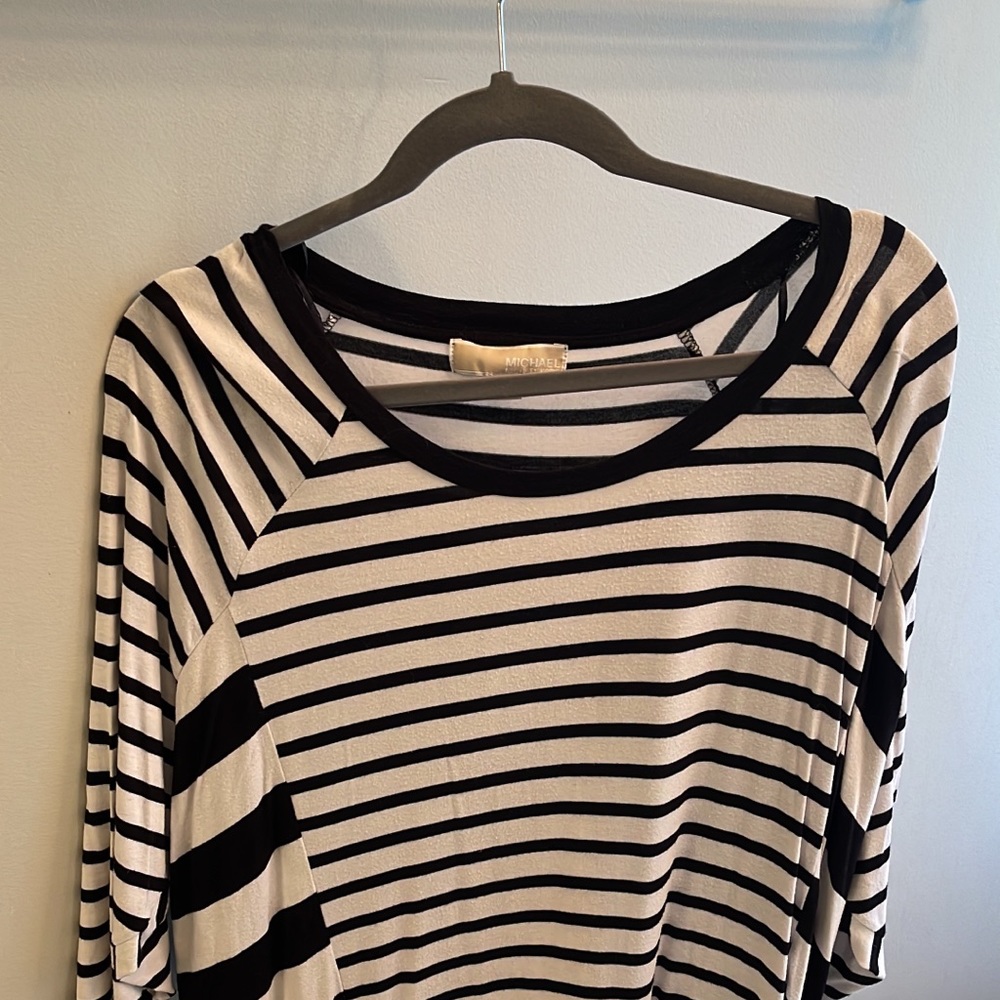 Michael Kors 3/4 Length stripped shirt